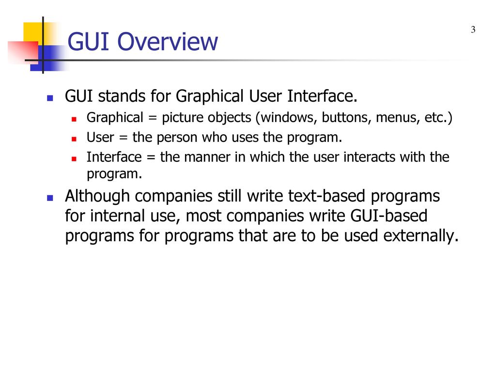 What does gui stand for online